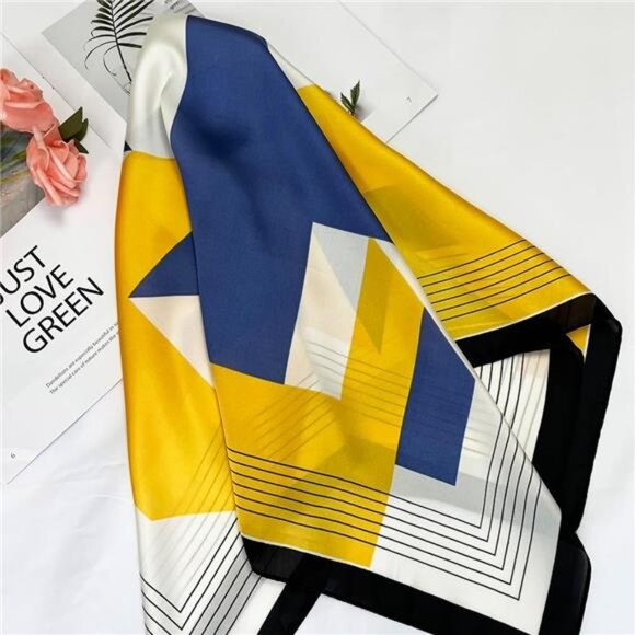 Square Satin Head Scarf for Women 014 - Picture 1 of 6